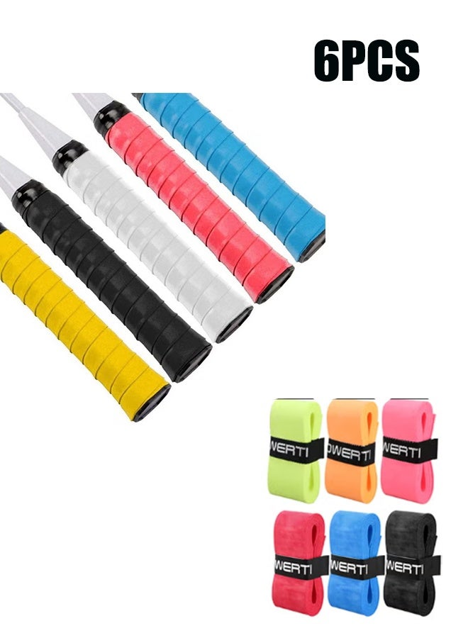 واي جيه 6 عبوات من شريط قبضة مضرب التنس ، وسادة خفيفة الوزن فوق القبضة ، غير قابلة للانزلاق ، فائقة الامتصاص ، متوافقة مع كرة الريشة. متعدد الألوان - Image 1