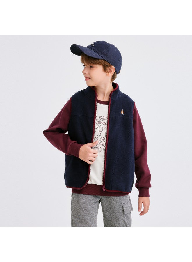 Hush Puppies سترة فleece دافئة للأطفال للرجال والنساء بأسلوب محايد 25 جديدة لخريف وشتاء - Image 4