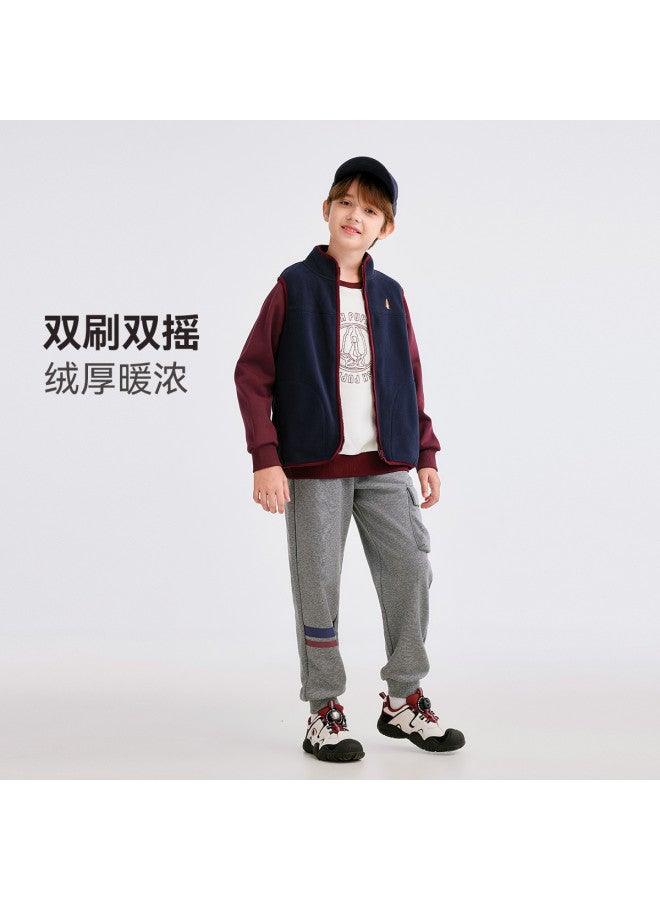 Hush Puppies سترة فleece دافئة للأطفال للرجال والنساء بأسلوب محايد 25 جديدة لخريف وشتاء - Image 3