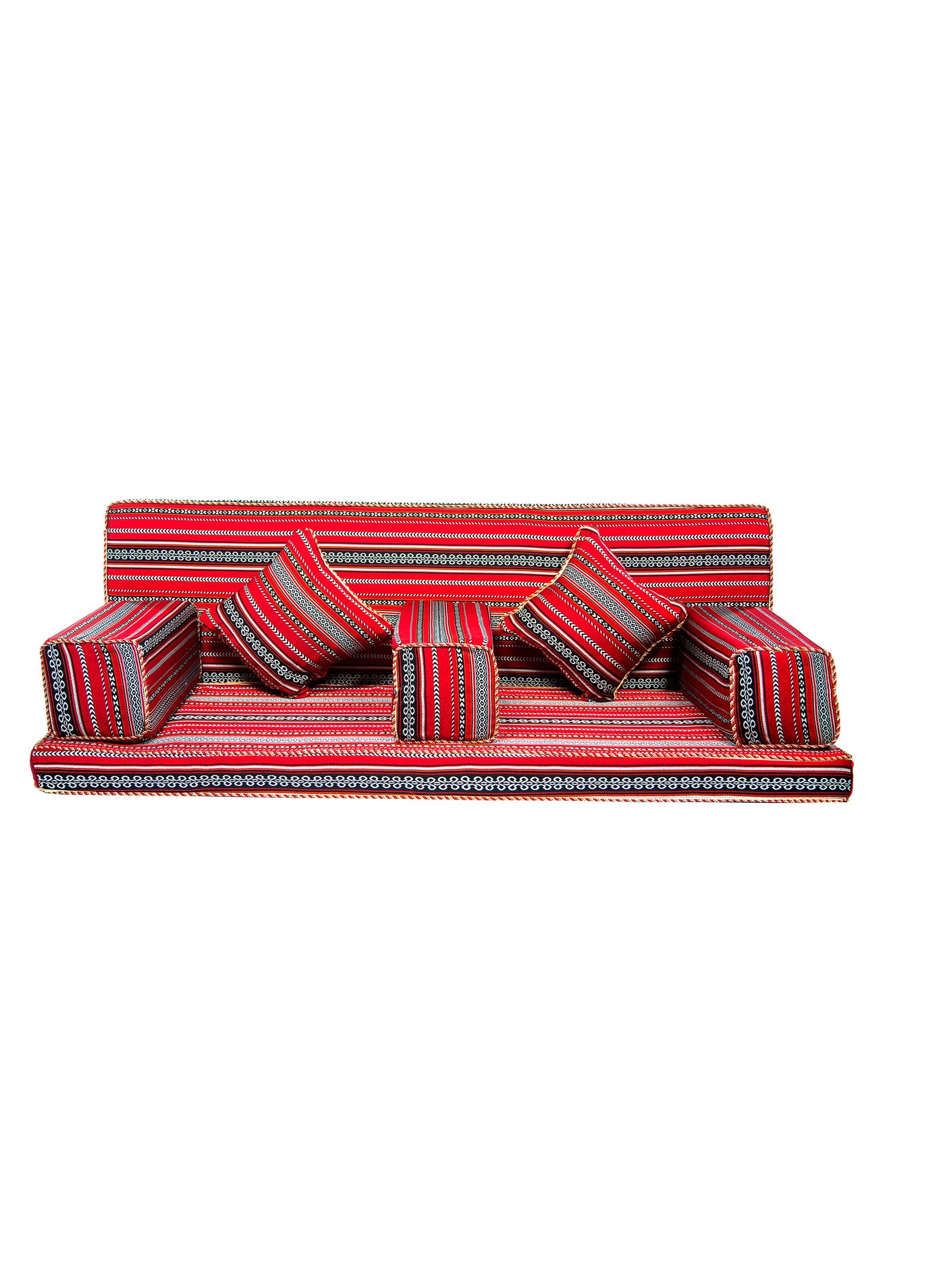 AUTHENTIC RED FOLDING 7 PC MAJLIS ARABIC STYLE SOFA