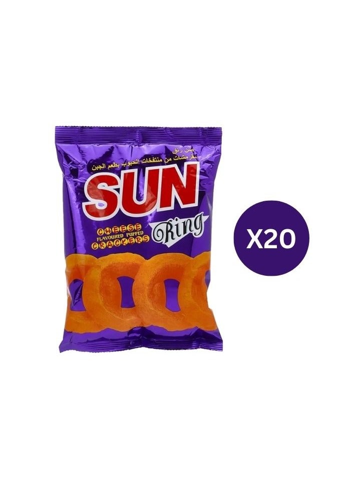 SUN Ring Cheese Flavoured Puffed Crackers 20 x 16g - Image 1