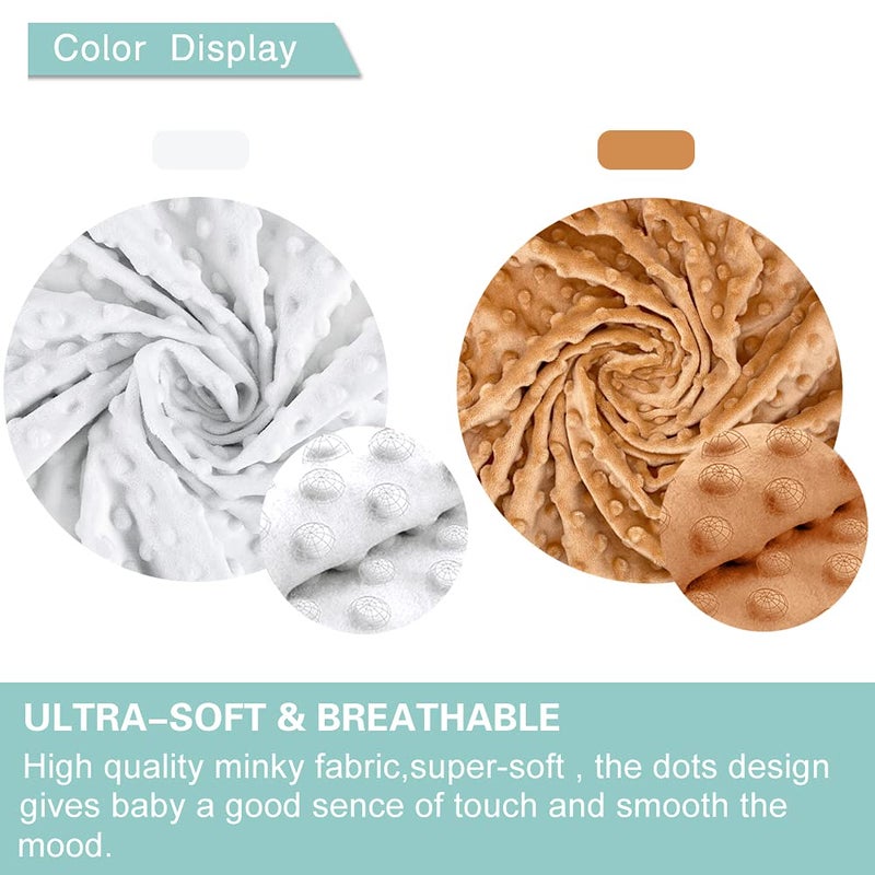 Owlowla Bassinet Sheet Set,Ultra Soft Minky Cradle Sheets Universal Fitted Bassinet Pad/Mattress for Baby Boys Girls(Ivory/Caramel) - Image 2