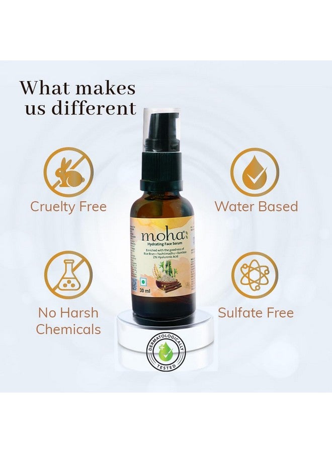 moha Vedistry Moha: Hyaluronic Acid Hydrating Face Serum For Moisturized, 2% Hyaluronic Acid, Hydrated & Younger Looking Skin Light Weight, Non-Greasy, Quick Absorbing Suitable For All Skin Types - Image 4
