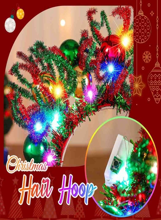 GORTIN Light up Christmas Headband Glowing Xmas Ball Headband Christmas Holiday Costume Headwear Hair Accessories for Women - Image 5
