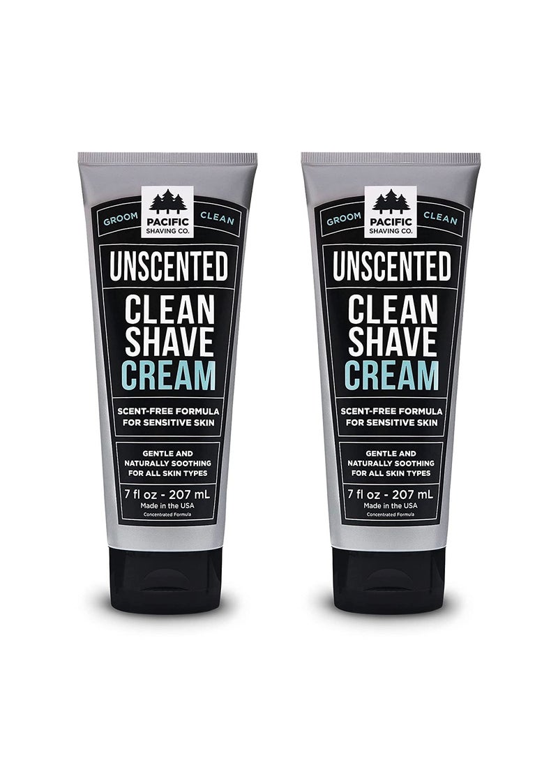 pacific shaving company - Pacific Shaving Company Clean Shaving Cream - Shea Butter + Vitamin E Shave Cream for Hydrated Sensitive Skin - Clean Formula for a Smooth, Anti-Redness + Irritation-Free Shave Cream (7 Oz, 2 Pack) - Image 1