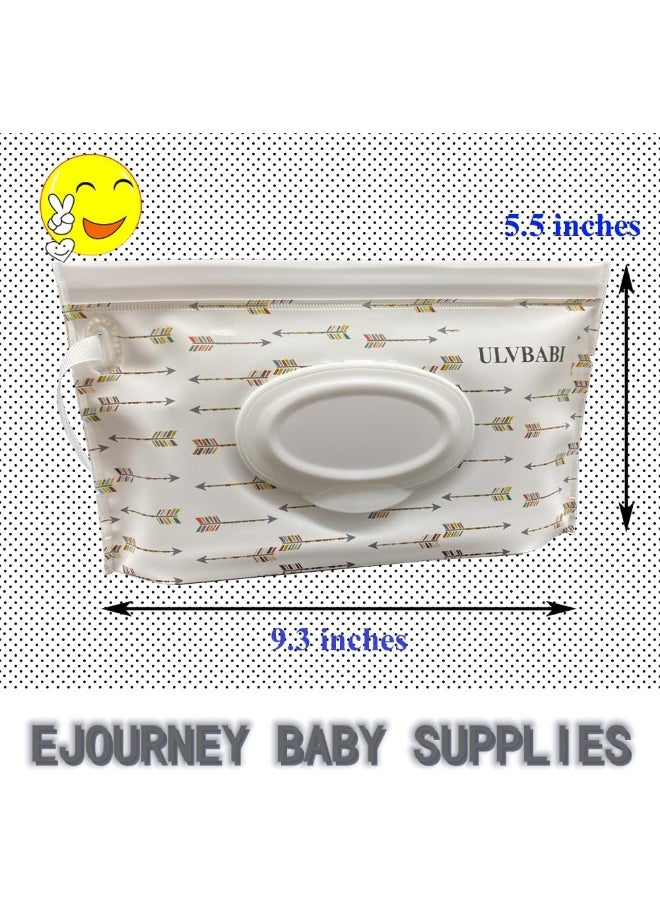 ULVBABI ULVBABI Portable Pouch Bags Set, 2 Pack Wet Wipe Holder Container, Reusable and Refillable Personal Travel Wet Wipes Dispenser Cases  - Image 2