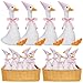 Blueweenly 12 Sets Silly Goose Birthday Decor 1st Adopt a Goose Party Favor Gift 71 Inch Stuffed Animal with Mini Party Hat and Ribbon for Christmas Birthday GiftCutePink - Image 4