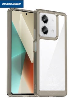Redmi Note 13 Phone Case(Not 4G), Clear Acrylic Hard Back Panel+Soft TPU Bumper, Defend from Drop/Scratch/Slip/Fingerprint Protective Case Cove for Redmi Note 13 5G (Transparent Grey)