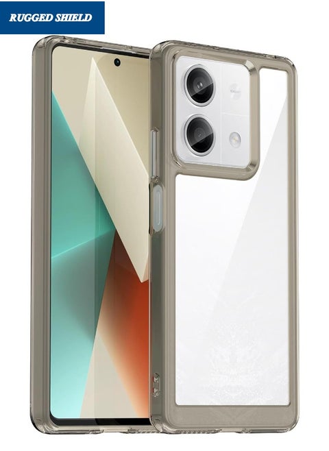 Redmi Note 13 Phone Case(Not 4G), Clear Acrylic Hard Back Panel+Soft TPU Bumper, Defend from Drop/Scratch/Slip/Fingerprint Protective Case Cove for Redmi Note 13 5G (Transparent Grey)