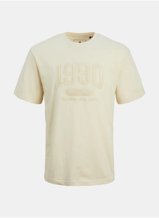 JACK & JONES Combed Jersey Crew Neck Printed T-Shirt