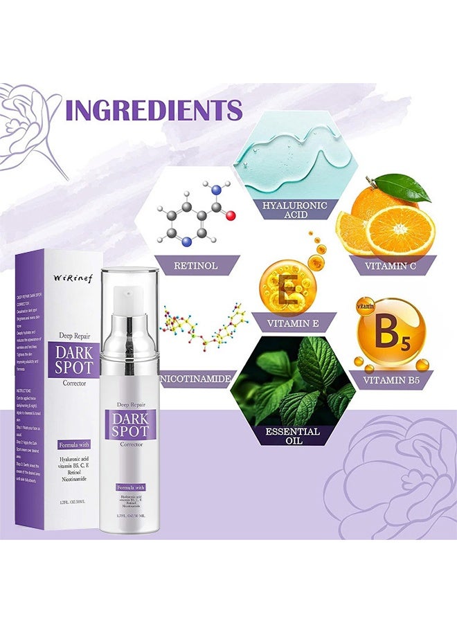 WiRinef Deep Repair Dark Spot Corrector, Dark Spot Remover for Face & Body ,Rapid Tone Repair Cream with Hyperpigmentation Treatment,Sun Spot, Age Spot & Melasma Remover,Dermatologist-Tested Brightening Retinol Serum 50ML - Image 5