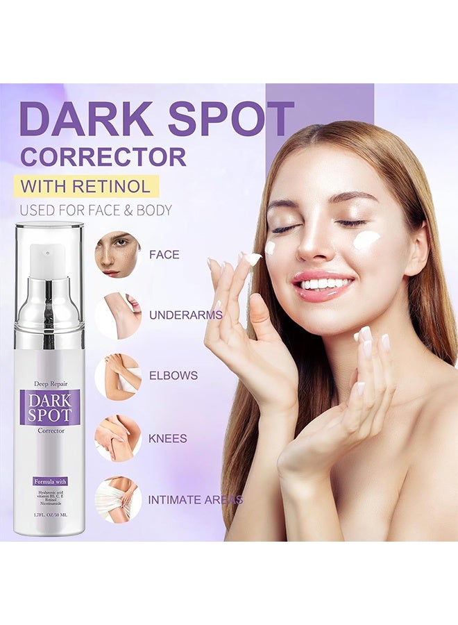 WiRinef Deep Repair Dark Spot Corrector, Dark Spot Remover for Face & Body ,Rapid Tone Repair Cream with Hyperpigmentation Treatment,Sun Spot, Age Spot & Melasma Remover,Dermatologist-Tested Brightening Retinol Serum 50ML - Image 2