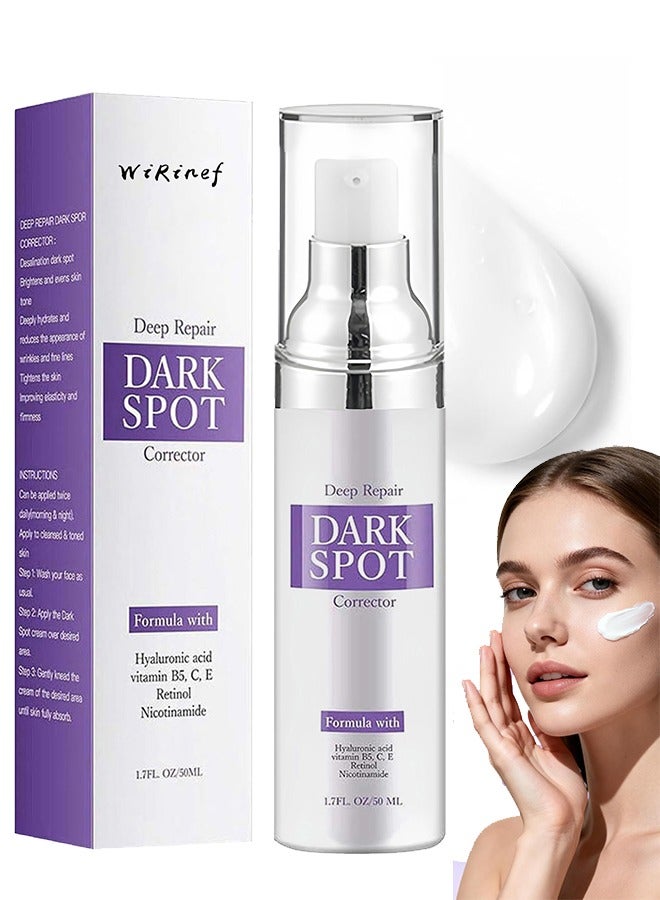 WiRinef Deep Repair Dark Spot Corrector, Dark Spot Remover for Face & Body ,Rapid Tone Repair Cream with Hyperpigmentation Treatment,Sun Spot, Age Spot & Melasma Remover,Dermatologist-Tested Brightening Retinol Serum 50ML - Image 1