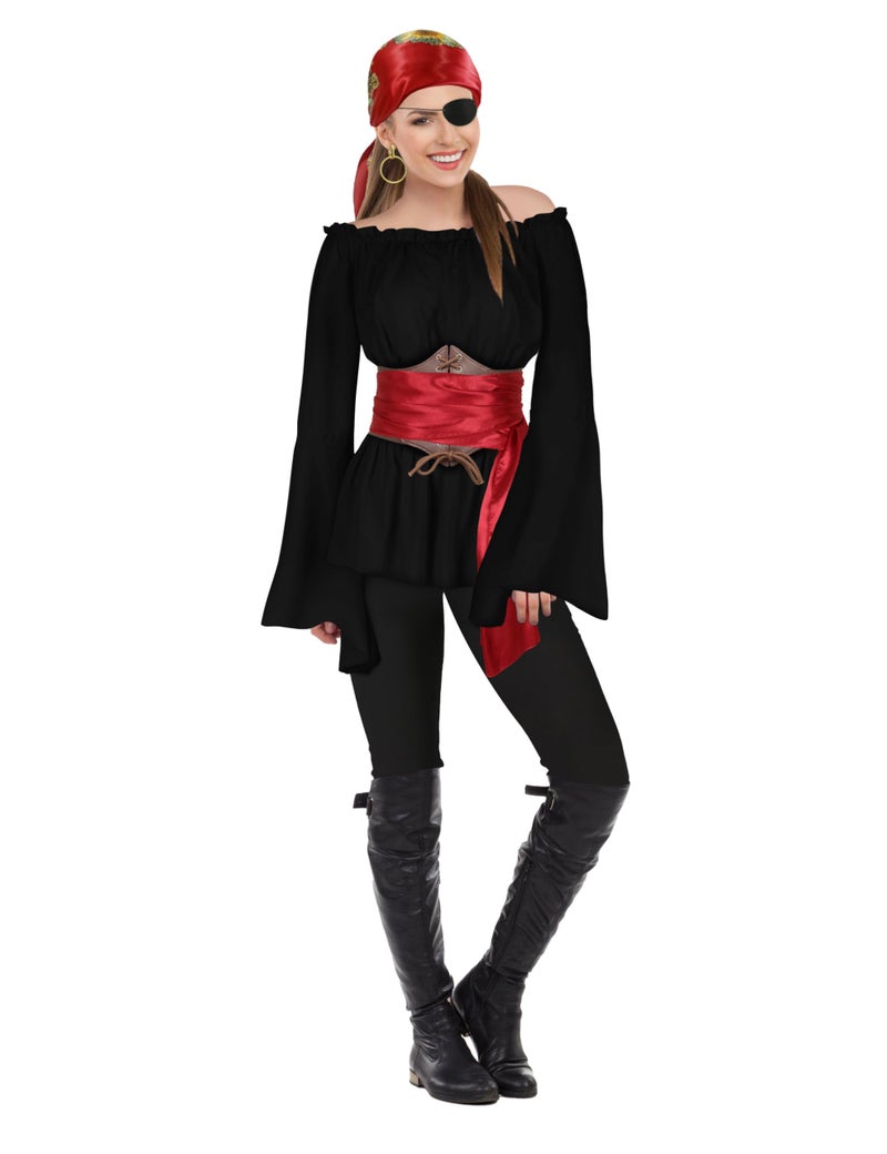 CICOCI Pirate Costume For Women With Accessories Renaissance Blouse Top Belt Headscarf Full Outfits Halloween Costume - Image 2