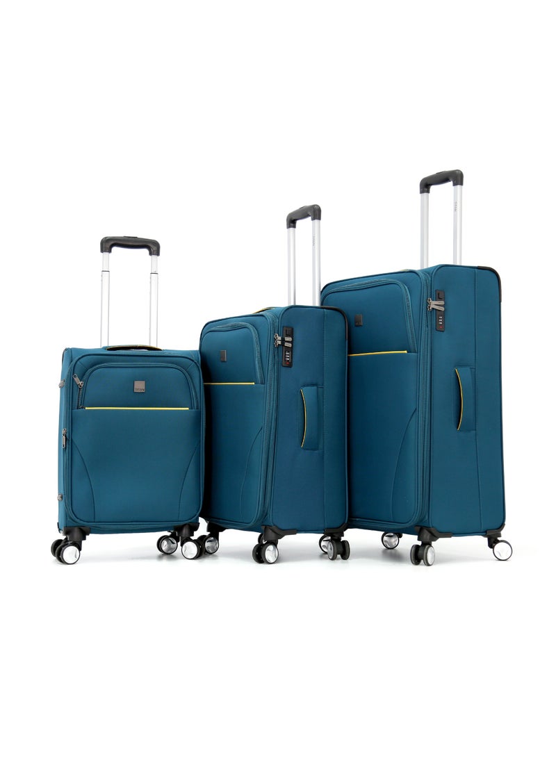 TITAN Softside Luggage Trolley Bag 3 Pieces Set With Double Spinner Wheels (S-20, M-24, L-28 inch) - Image 1