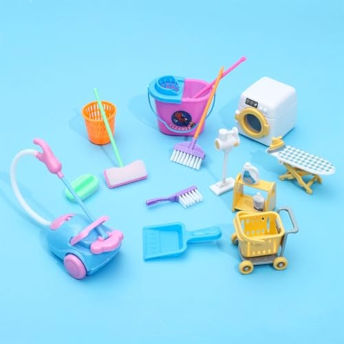 SOTOGO ONEST 22 Pieces Mini Housework Cleaning Supplies Miniature House Accessories Mini House Furniture Decoration Accessories - Image 5