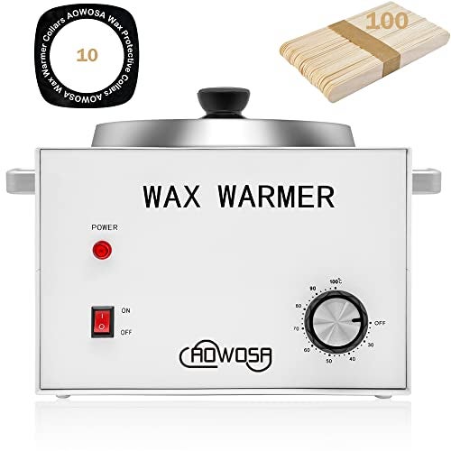 AOWOSA Large Single Waxing Warmer Professional 3L Electric Wax Heater Machine Hold 5.5 Lbs for Hair Removal, Large Wax Pot Paraffin Facial Skin Body SPA Salon Equipment with 100 Sticks - Image 1