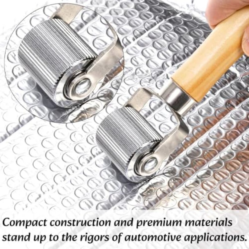 Automotive soundproofing application: aluminum roller set in black with precision bearings for seamless installation of insulation mats and adhesives - Image 3