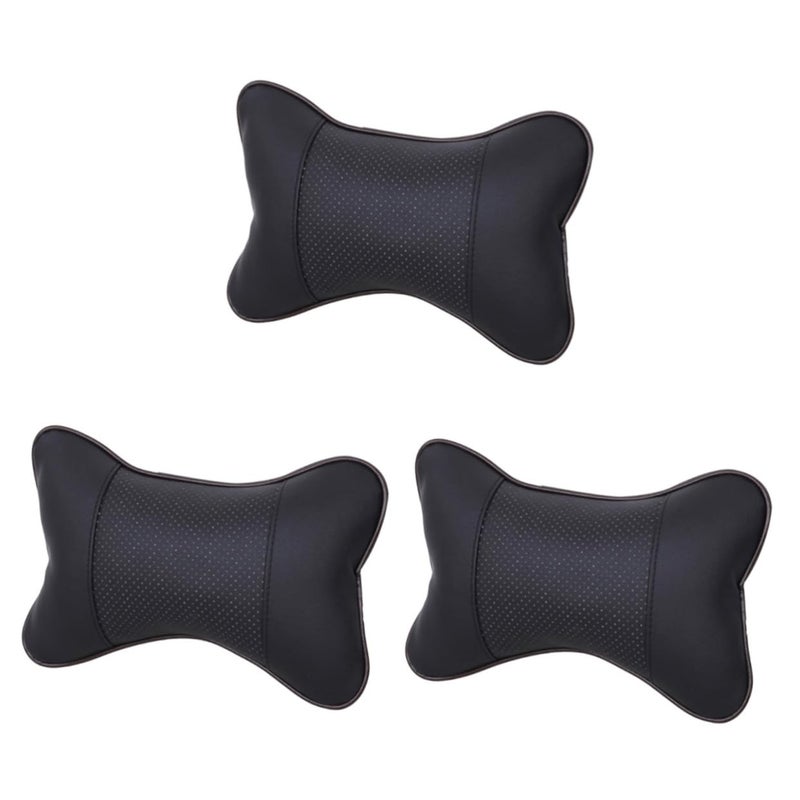 Black Neck Cushion Set Of 3 Medium Size Car Neck Rest Pillow For Travel And Home - Image 2