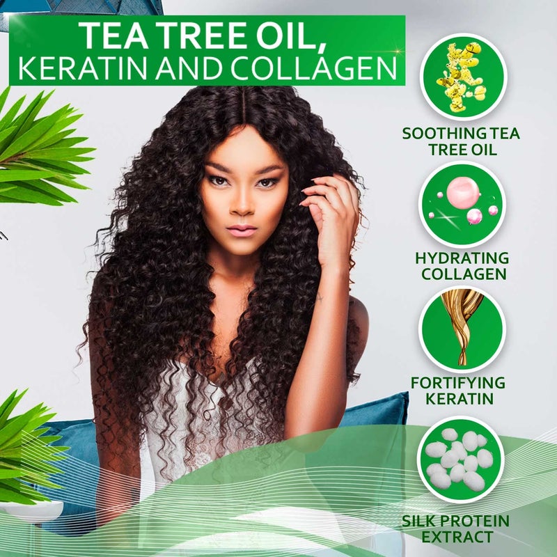 BELLISSO Tea Tree Oil Shampoo - Sulfate and Paraben Free with Collagen Keratin - Ideal for Women and Men with Oily Hair and Scalp Buildup - Anti Dandruff Treatment for Itchy, Dry Scalps â€“ Salon Grade Products - Image 2