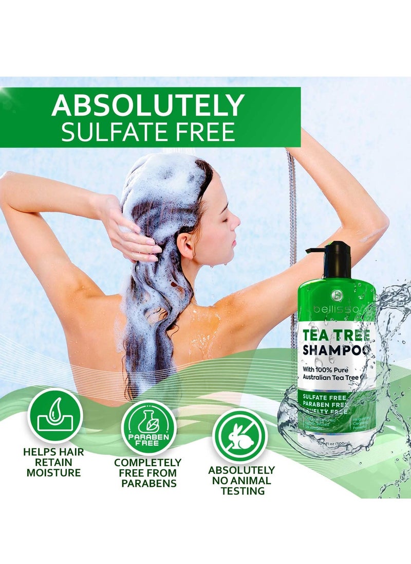 Tea Tree Oil Shampoo - Sulfate and Paraben Free with Collagen Keratin - Ideal for Women and Men with Oily Hair and Scalp Buildup - Anti Dandruff Treatment for Itchy, Dry Scalps – Salon Grade Products - pzsku/Z1C1951998EFEAFB15A41Z/45/_/1738411662/fbfab7ec-d436-4506-ad60-414061a60868