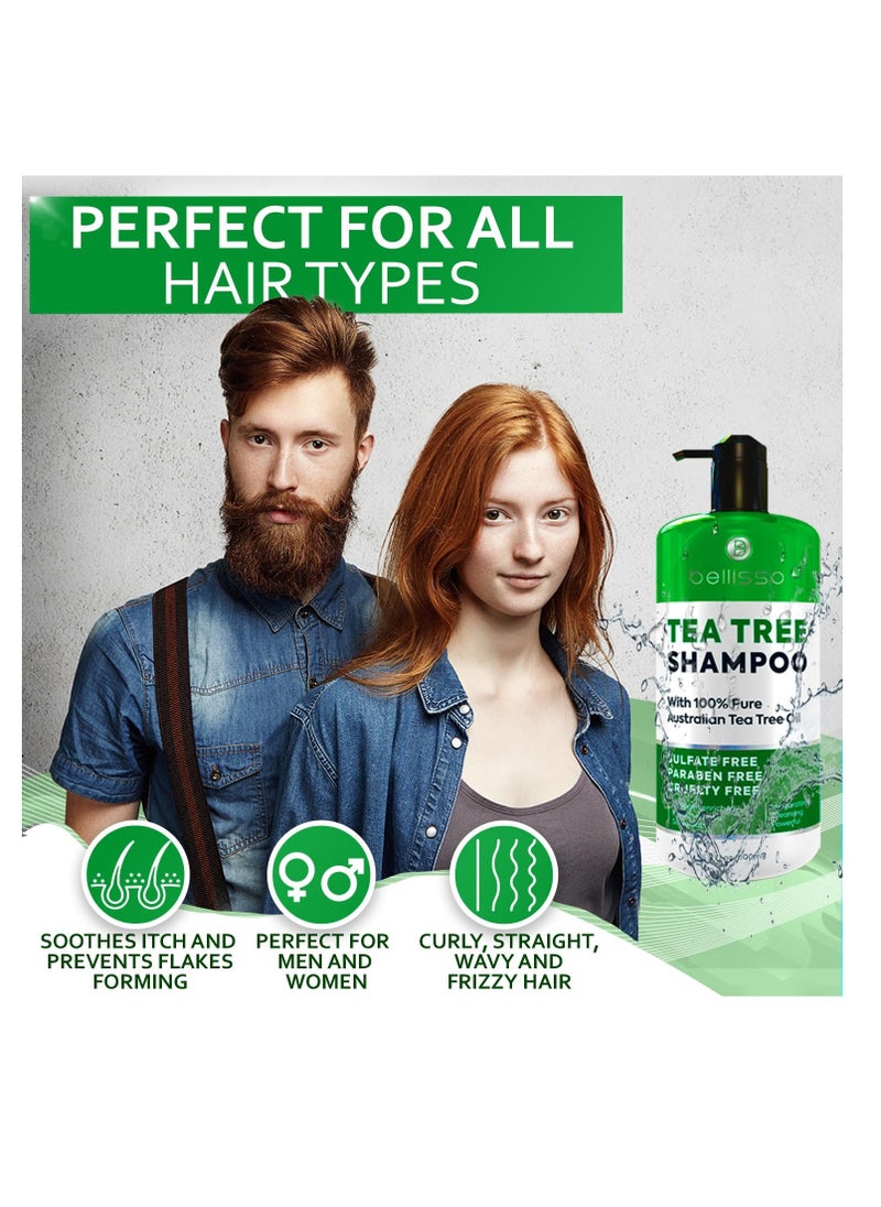 Tea Tree Oil Shampoo - Sulfate and Paraben Free with Collagen Keratin - Ideal for Women and Men with Oily Hair and Scalp Buildup - Anti Dandruff Treatment for Itchy, Dry Scalps – Salon Grade Products - pzsku/Z1C1951998EFEAFB15A41Z/45/_/1738411674/ed8b8da2-1c08-4356-8e58-c4fc761fb18d