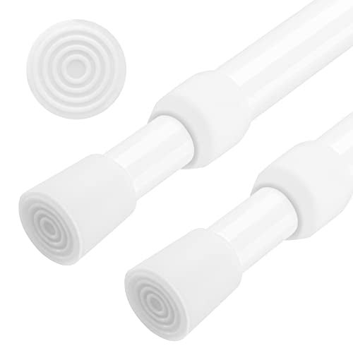 AIZESI 2pcs White Curtain Rod No Drilling Spring Tension Rod Adjusting Length 31 to 54 Inch Small Expandable Loaded Curtain Spring Rods for Windowscupboard Kitchen CabinetsBathroom