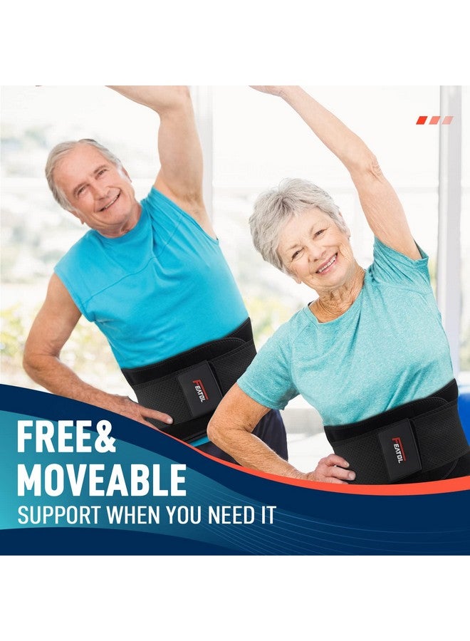 FEATOL Back Brace for Men Lower Back Pain Relief Lumbar Support Brace Waist Belt with Ergonomic 3D Silicone Pad for Heavy Lifting Work, Herniated Disc, Sciatica L/XL - Image 2
