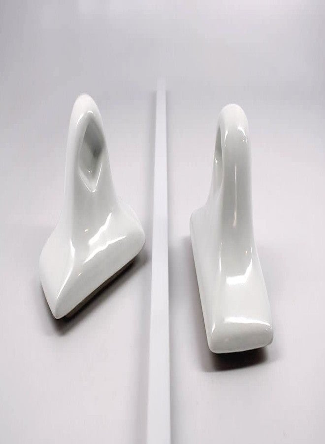 Tenedos White Glazed Ceramic Bathroom Accessory Kit - Not for Flat Surface Installation (Towel Bar)- There is an Insert That goes Inside Wall- Professional Installation Needed - Image 4