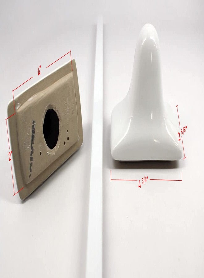 Tenedos White Glazed Ceramic Bathroom Accessory Kit - Not for Flat Surface Installation (Towel Bar)- There is an Insert That goes Inside Wall- Professional Installation Needed - Image 3