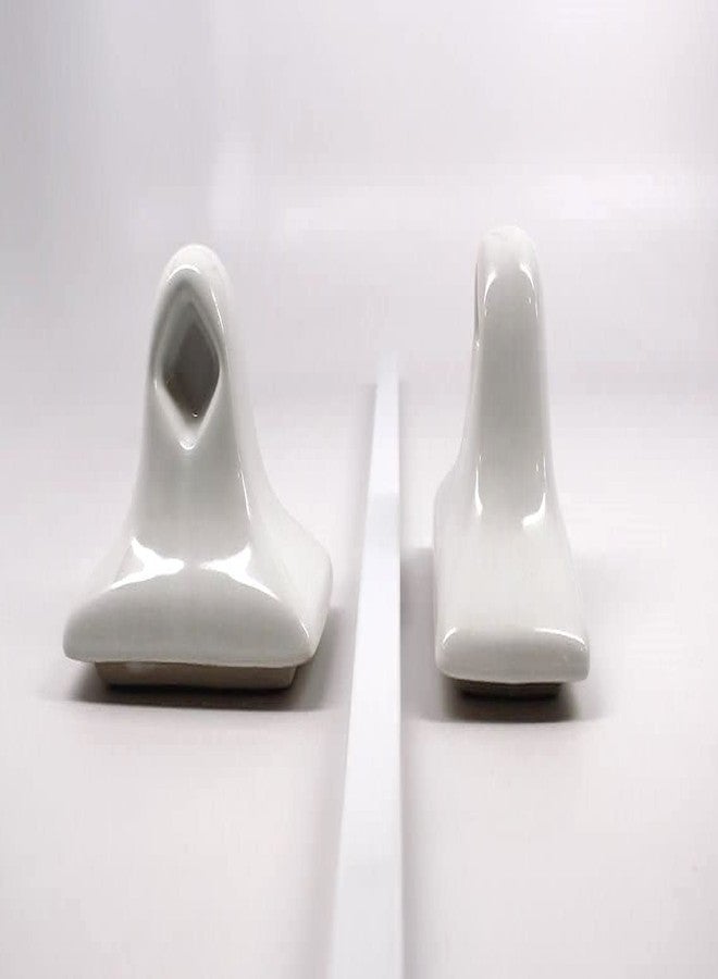Tenedos White Glazed Ceramic Bathroom Accessory Kit - Not for Flat Surface Installation (Towel Bar)- There is an Insert That goes Inside Wall- Professional Installation Needed - Image 5