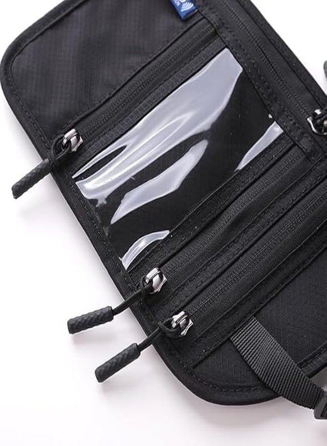 BROGBUS Neck Passport Holder Travel Pouch for Men & Women with RFID Blocking Multi Pocket Organizer Wallet with Adjustable Strap Water Resistant Travel Document Bag - Image 4