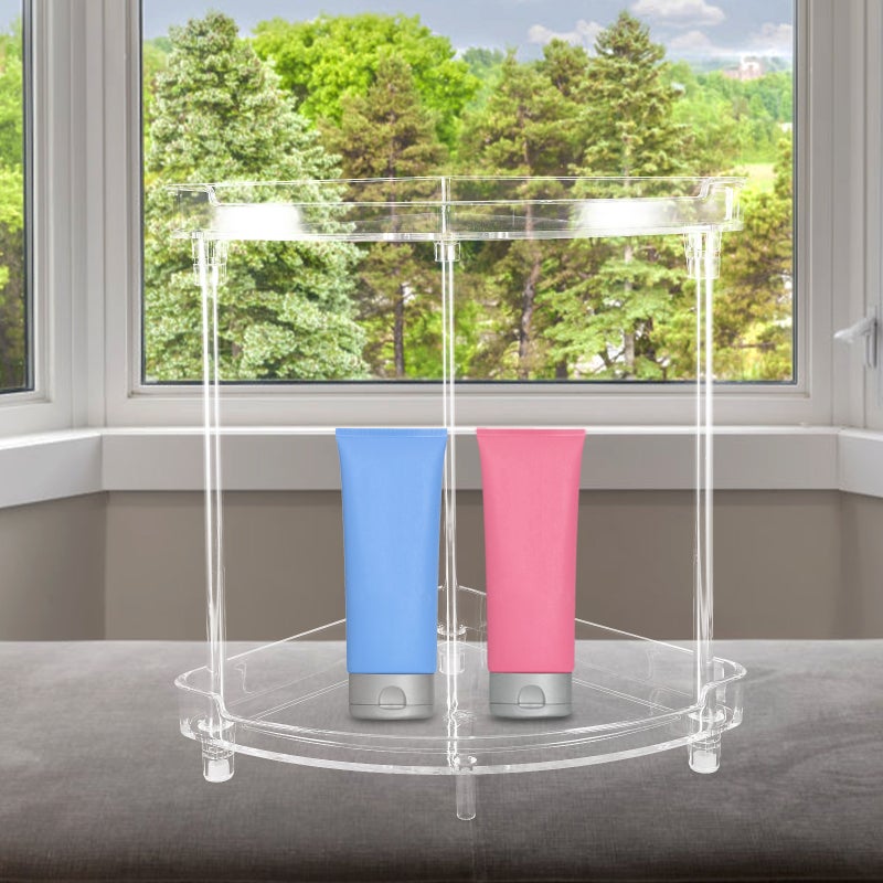 Bathroom Counter Organizer Kitchen Countertop Corner Organizer Storage Shelf Vanity Tray - Image 3