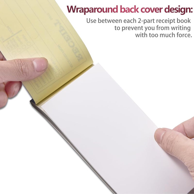 XKDOUS 2 Pack Money and Rent Receipt Book, 2-Part Carbonless, 2-3/4" x 6-1/2" Receipt Book for Small Business, 50 Sets per Book - Image 2