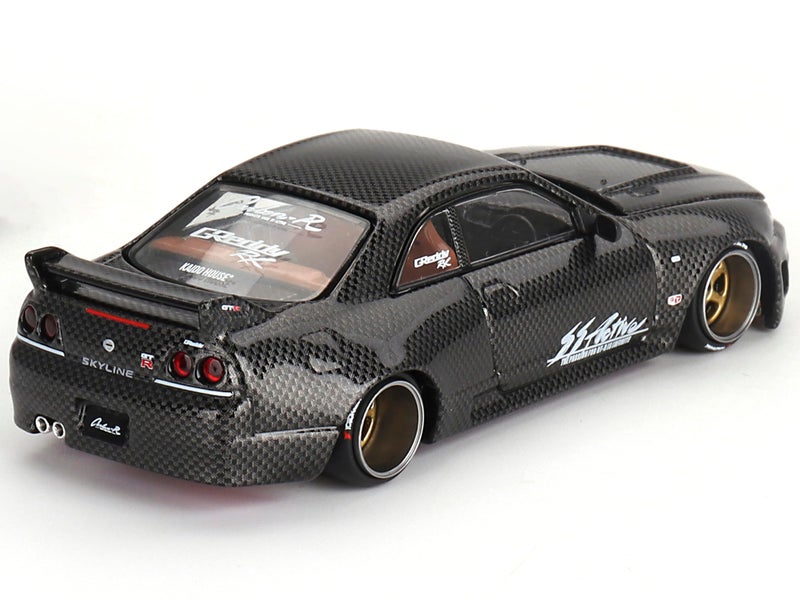 Mini GT Skyline (R33) Active Carbon R RHD (Right Hand Drive) Carbon Black (Designed by Jun Imai) Kaido House Special 1/64 Diecast Model Car by True Scale Miniatures KHMG116 - Image 4
