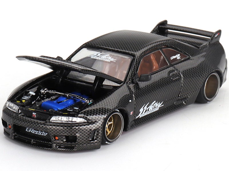 Mini GT Skyline (R33) Active Carbon R RHD (Right Hand Drive) Carbon Black (Designed by Jun Imai) Kaido House Special 1/64 Diecast Model Car by True Scale Miniatures KHMG116 - Image 1