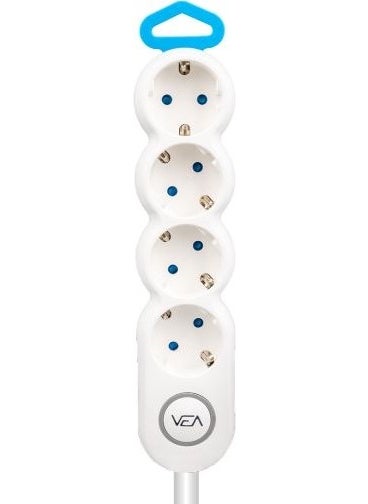 AYT Vea VE-2S4S 4-Piece 1.5 Meter Cable Switched Group Socket Extension Cable 3680 Watt 16 Ampere  - Image 1