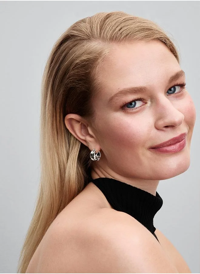 باندورا Rippled Small Hoop Earrings