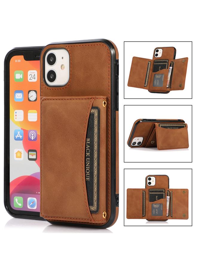 Three-fold Leather Phone Case with Card Slot & Wallet & Holder For iPhone 11 Pro Max