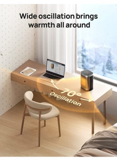 Dreo Space Heaters for Indoor Use, Atom One Portable Heater with 70°Oscillation, 1500W PTC Electric Heater with Thermostat, Fast Safety Heat, Remote, 1-12h Timer, Upgraded Small Heater for Office Home