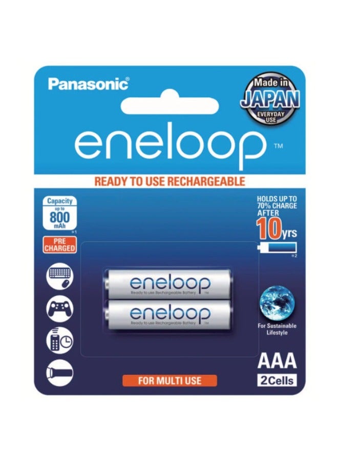 Panasonic بطاريات باناسونيك إنيلوب القابلة لإعادة الشحن 2-Cells 800mAh AAA - Image 1