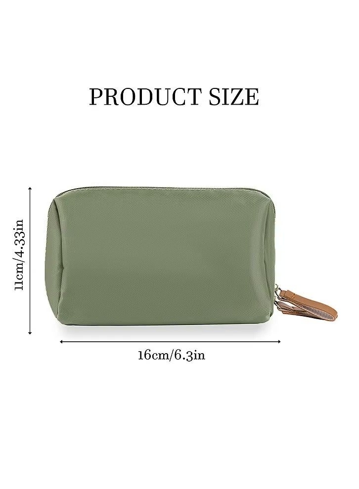 حقيبة مستحضرات تجميل بسحاب، حقيبة مكياج مقاومة للماء، حقيبة تنظيم محمولة (خضراء) - Image 2