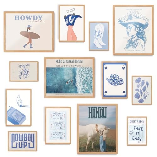 Fardes Coastal Granddaughter Room Decor, Cowgirl Aesthetic Pictures, Teen Girls Bedroom Surfboard Wall Art Prints, Beachy Wall Decor - Image 1