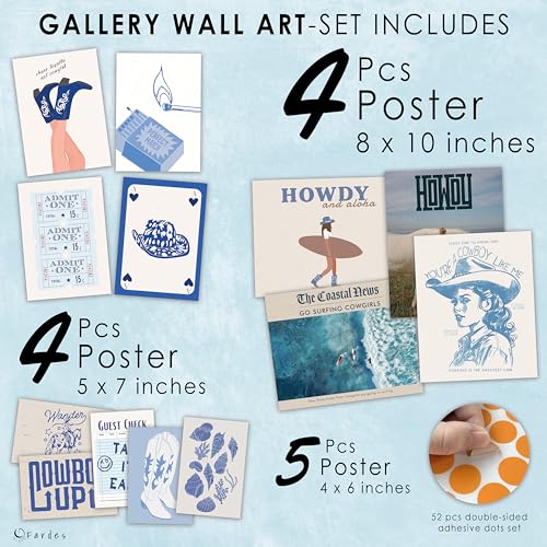 Fardes Coastal Granddaughter Room Decor, Cowgirl Aesthetic Pictures, Teen Girls Bedroom Surfboard Wall Art Prints, Beachy Wall Decor - Image 2