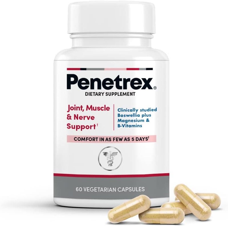 Penetrex Clinically Studied Magnesium Glycinate Supplement for Joint Muscle  Nerve Support  Comfort in 5 Days with Advanced Boswellia Serrata Extract Vitamin D B C 60 Count  1 Month Supply - Image 1