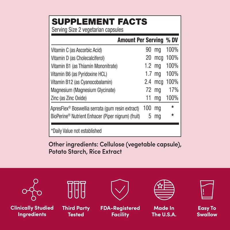 Penetrex Clinically Studied Magnesium Glycinate Supplement for Joint Muscle  Nerve Support  Comfort in 5 Days with Advanced Boswellia Serrata Extract Vitamin D B C 60 Count  1 Month Supply - Image 5