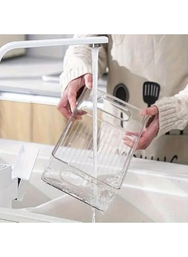 Clear acrylic refrigerator drawer organizer with sturdy handle – smart organization and space saving - Image 2