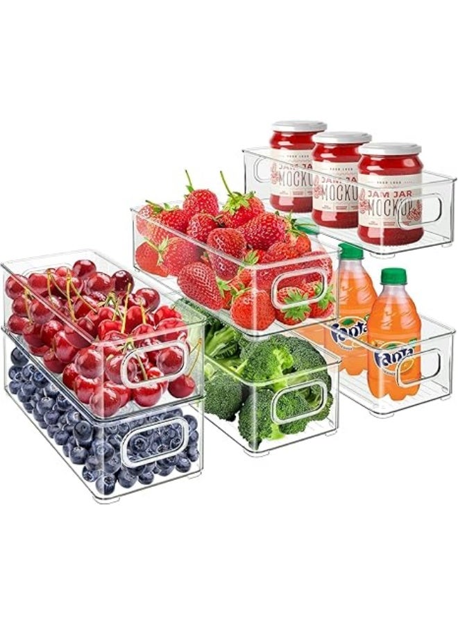 Clear acrylic refrigerator drawer organizer with sturdy handle – smart organization and space saving - Image 1