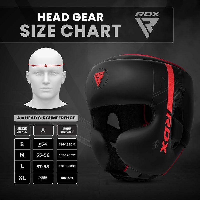RDX Boxing Headgear for MMA Training - Adjustable Padded Kara for Kickboxing, Sparring, and Martial Arts -XL |Red (HGR-F6MR-XL) - Image 4