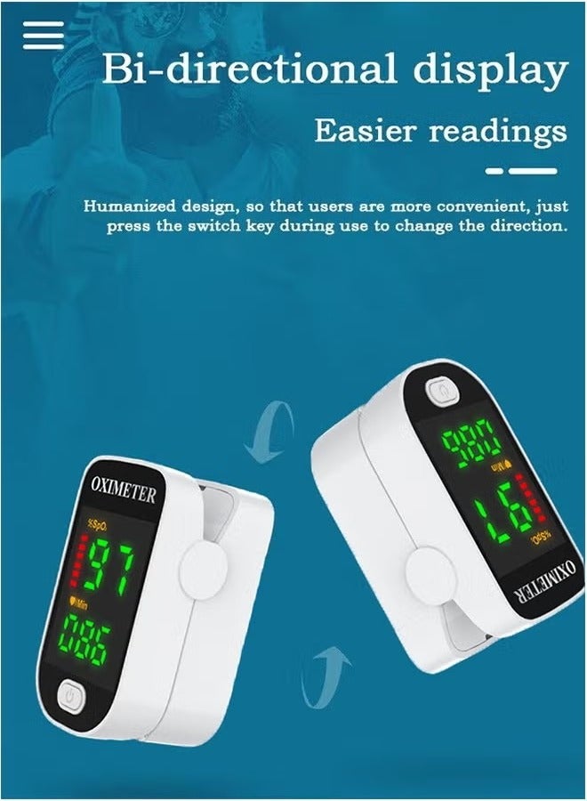 Oximeter Finger Pulse Oximeter, Medical Pulse Meter, Finger Clip Pulse Oximeter Monitor for Adults and Child, Portable Digital Reading LED Screen Heart Rate Monitor for Home, Sports and Travel Use - Image 1